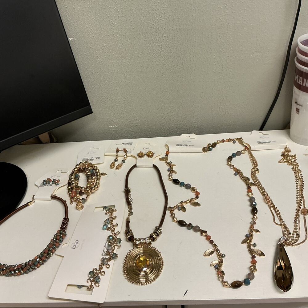Catos Women’s Mixed Jewelry Lot , Gold Colors,necklace,earrings,4066